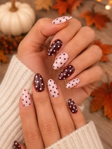 Burgundy and Pink Polka Dot