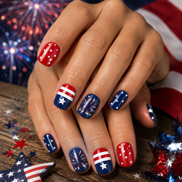 Independence Flag Fireworks