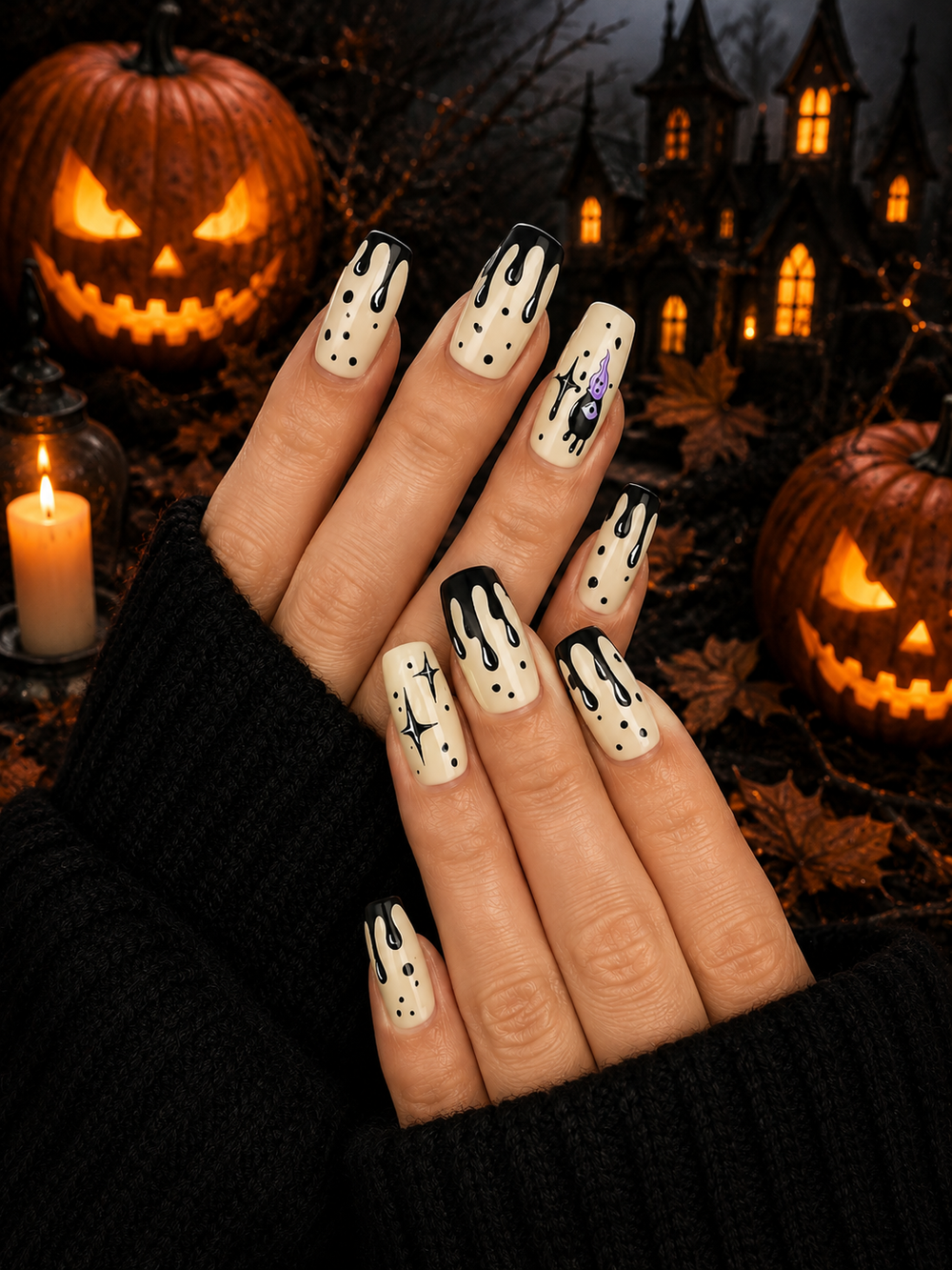 Halloween White with Bats