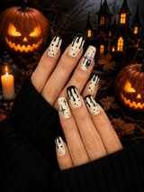 Halloween White with Bats