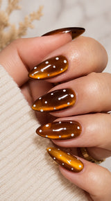 Fall and Winter Brown Cat Eye and Polka Dots