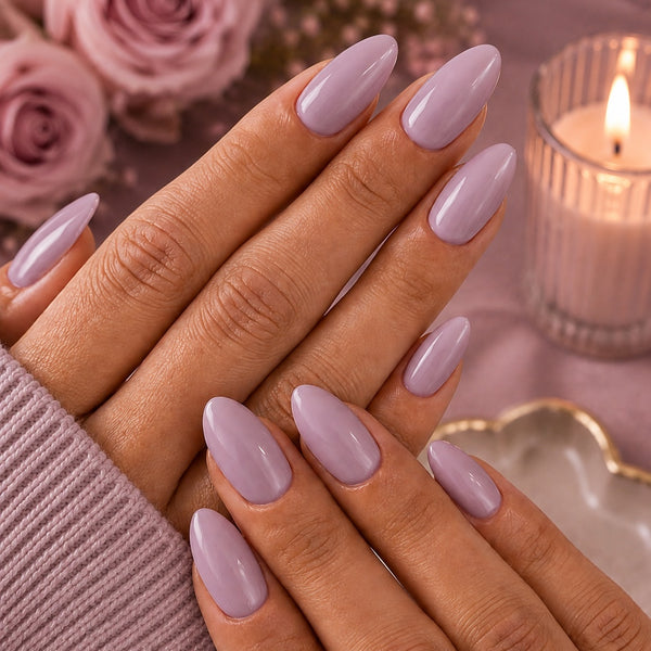 Dark Lavender Almond Nails