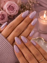 Solid Blush Almond Nails