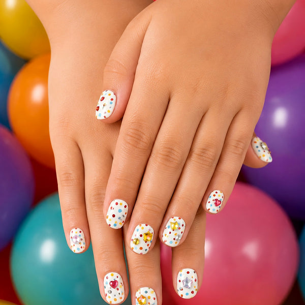 Colorful Polka Dot Children's Nails