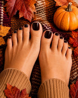 Burgundy Brown Square Toenails