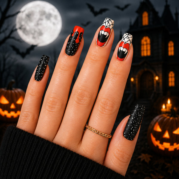 Halloween Black and White Fangs