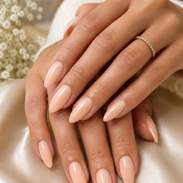Solid Cream Almond Nails