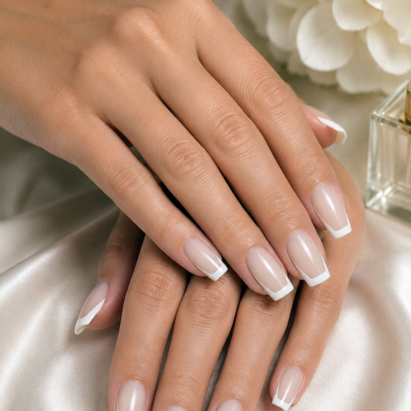 Modern White French with Natural Nail