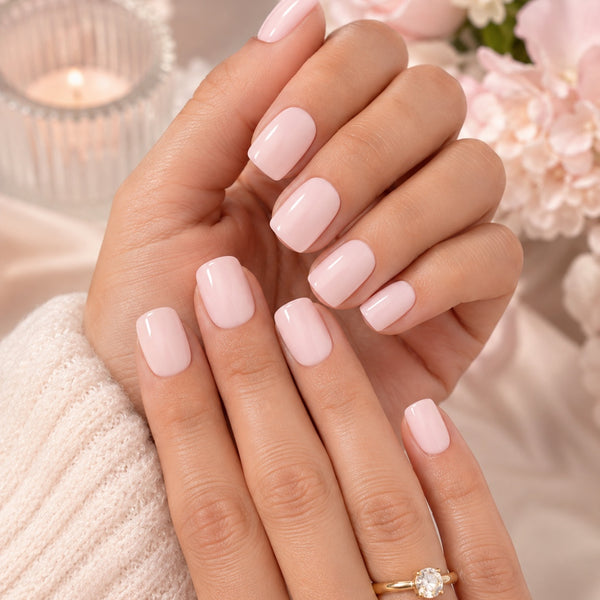 Classic Soft Pink Square Nails