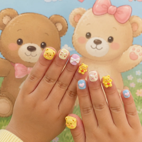 Bears and Bows Children's Nails