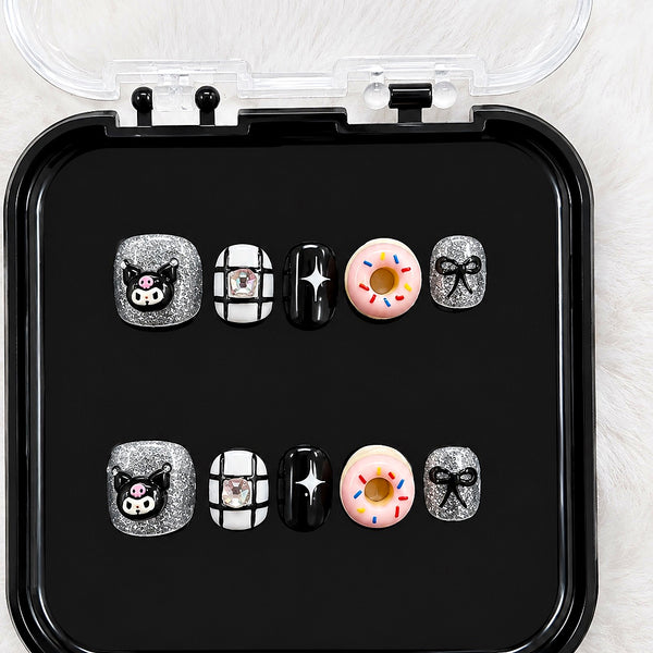 Kuromi & Donuts Children's Press-On Nails –