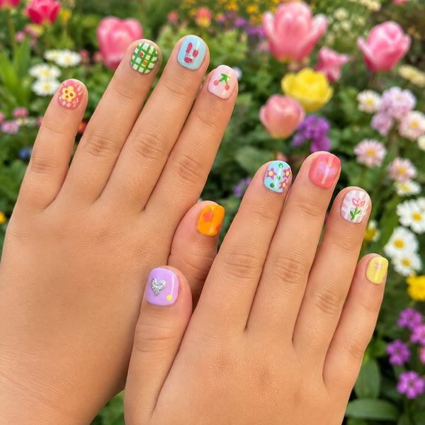 Spring Floral Children's Nails